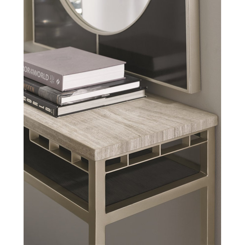 Caracole Modern Travertine Top Console Table Perigold